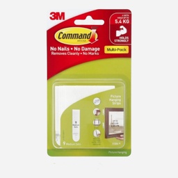 [3M 17204VP] 3M Command Picture Hanging Strip Medium Value Pack x 9