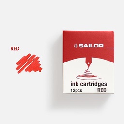 [SAILOR 13-0404-130] SAILOR Ink Cartridge x 12 Red