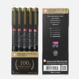 [SAKURA XSDKB-5A] SAKURA Pigma Micron Black Barrel Pen Set x 5