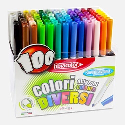 [FIBRACOLOR 10560SW100SA] FIBRACOLOR Colori Diversi Fibre Pen Class Set x 100