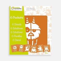 [AVENUE MANDARINE PO011] AVENUE MANDARINE Stencil x 6 Monsters