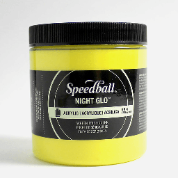 [SPEEDBALL 46221] SPEEDBALL Night Glo Acrylic Screen Printing Ink 236ml Yellow