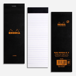 [RHODIA 86009] RHODIA Basics Lined Notepad 80gsm 7.4cm x 21cm x 80 Black