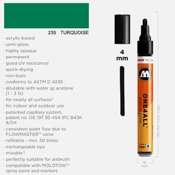 [MOLOTOW 227241] MOLOTOW One4All Acrylic Marker 4mm 235 Turquoise