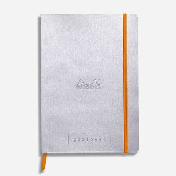 [RHODIA 117761] RHODIA Ivory Paper Grid Softcover Goal Book 90gsm A5 x 120 Silver