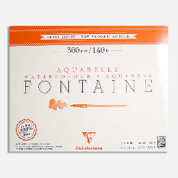 [CLAIREFONTAINE 96349] CLAIREFONTAINE Fontaine 100% Cotton Watercolor Paper Pad Hot Press 300gsm 24cm x 30cm x 12
