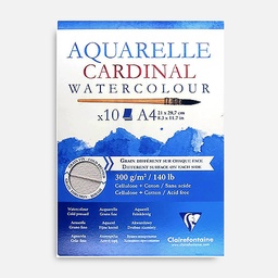 [CLAIREFONTAINE 96183] CLAIREFONTAINE Cardinal Cellulose + Cotton Mixed Media Paper Pad 300gsm A4 x 10