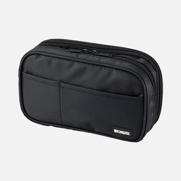 [LIHIT LAB. A-7555-124] LIHIT LAB. Double Pen Case Jet Black