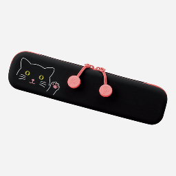 [LIHIT LAB. A-7717-3] LIHIT LAB. Smart Fit Puni Labo Zipper Pouch Black Cat