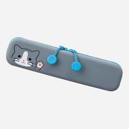 [LIHIT LAB. A-7717-4] LIHIT LAB. Smart Fit Puni Labo Zipper Pouch Grey Cat