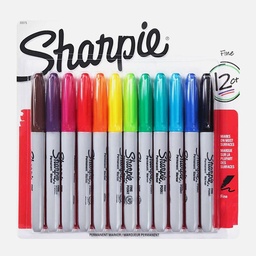 [SHARPIE 30075] SHARPIE Permanent Marker Fine Tip Set x 12