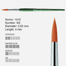 [ESCODA 214105/00] ESCODA Barroco Gold Toray Round Brush 5/0