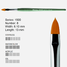 [ESCODA 215000800] ESCODA Barroco Gold Toray Filbert Brush 8