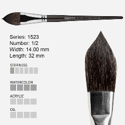 [ESCODA 215231200] ESCODA Ultimo Tendo Synthetic Squirrel Flat Filbert Brush 1/2"
