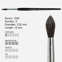 [ESCODA 215250200] ESCODA Ultimo Tendo Synthetic Squirrel Round Pointed Brush 2