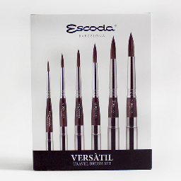 [ESCODA 212420000] ESCODA Versatil Synthetic Kolinsky Travel Brush Leather Case Set x 6