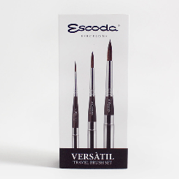 [ESCODA 212520000] ESCODA Versatil Synthetic Kolinsky Travel Brush Leather Case Set x 3