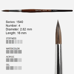 [ESCODA 215400400] ESCODA Versatil Synthetic Kolinsky Round Brush 4