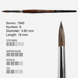 [ESCODA 215400600] ESCODA Versatil Synthetic Kolinsky Round Brush 6