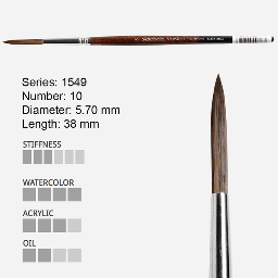 [ESCODA 215491000] ESCODA Versatil Synthetic Kolinsky Long Round Brush 10