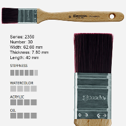 [ESCODA 223503000] ESCODA Primera Teijin Flat Brush 30