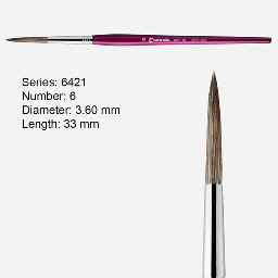 [ESCODA 664210600] ESCODA Bravo Filleting & Lettering Ox Round Brush 6