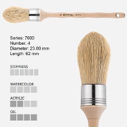 [ESCODA 776000400] ESCODA Natural Bristle Round Oval Brush 4