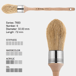 [ESCODA 776000600] ESCODA Natural Bristle Round Oval Brush 6