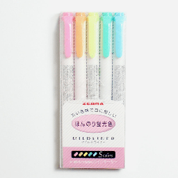 [ZEBRA WKT7-5C] ZEBRA Mildliner Highlighter Set x 5