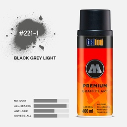 [MOLOTOW 327260] MOLOTOW Premium Spray Paint 400ml 221-1 Black Grey Light
