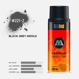 [MOLOTOW 327261] MOLOTOW Premium Spray Paint 400ml 221-2 Black Grey Middle