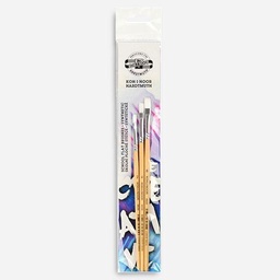 [KOH-I-NOOR 9936S03003PS] KOH-I-NOOR White Taklon Flat Brush Set x 3