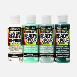 [DECOART DASK659] DECOART Fluid Art Ready To Pour Acrylic 118ml Soothing Nature Set x 4