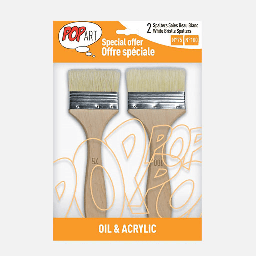 [PEBEO 950650] PEBEO Pop Art White Bristle Spalters Brush Set x 2