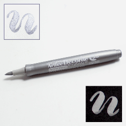 [ARTLINE EDFM-F-SV] ARTLINE Decorite Brush Marker Metallic Silver