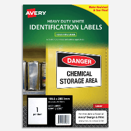 [AVERY 7067] AVERY Durable Heavy Duty White Identification Label A4 x 25