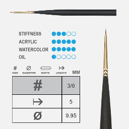 [PRINCETON 3050SP-3/0] PRINCETON Mini Detailer Spotter Brush 3/0