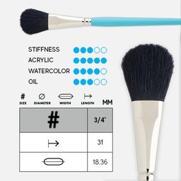 [PRINCETON 3750BM-075] PRINCETON Select Black Mop Brush 3/4"