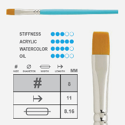 [PRINCETON 3750FS-8] PRINCETON Select Flat Shader Brush 8