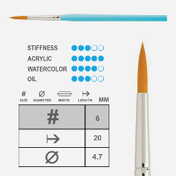 [PRINCETON P3750R6] PRINCETON Select Round Brush 6
