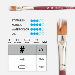 [PRINCETON P3950FG037] PRINCETON Velvetouch Synthetic Blend Filbert Grainer Brush 3/8"