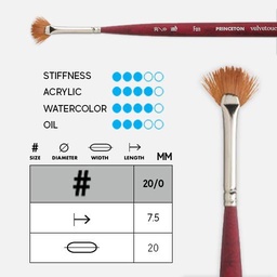 [PRINCETON 3950MFN-20/0] PRINCETON Velvetouch Synthetic Blend Mini-Fan Brush 20/0
