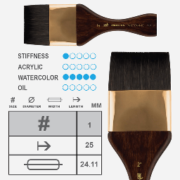 [PRINCETON 4750M-100] PRINCETON Neptune Synthetic Squirrel Mottler Brush 1"
