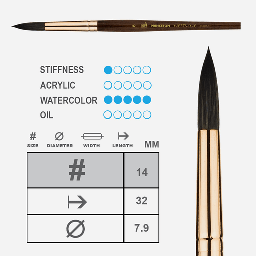 [PRINCETON P4750R14] PRINCETON Neptune Synthetic Squirrel Round Brush 14