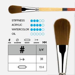 [PRINCETON 9650OV-075] PRINCETON Snap! Golden Synthetic Oval Wash Brush 3/4"