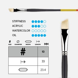 [PRINCETON 9700AB-10] PRINCETON Snap! Natural Bristle (Long Handle) Angle Bright Brush 10