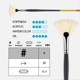 [PRINCETON P9700FN6] PRINCETON Snap! Natural Bristle (Long Handle) Fan Brush 6