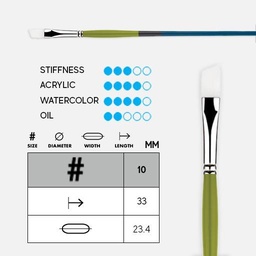 [PRINCETON 9800AB-10] PRINCETON Snap! White Synthetic (Long Handle) Angle Brush 10