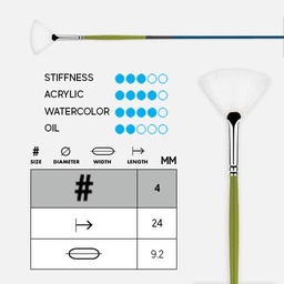 [PRINCETON 9800FN-4] PRINCETON Snap! White Synthetic (Long Handle) Fan Brush 4