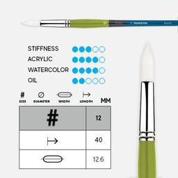 [PRINCETON 9800R-12] PRINCETON Snap! White Synthetic (Long Handle) Round Brush 12